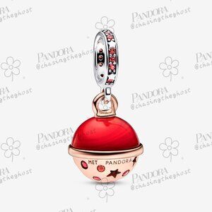 Pandora Two-tone Planet Mars Murano & Sparkling Dangle Charm